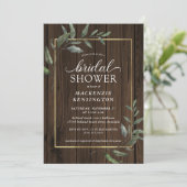 Rustic Wood Eucalyptus Greenery Vrijgezellenfeest Kaart (Staand voorkant)