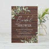 Rustic Wood Eucalyptus Greenery Vrijgezellenfeest Kaart (Staand voorkant)