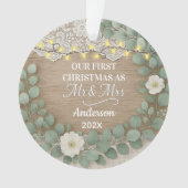 Rustic Wood & Eucalyptus Mr & Mrs Christmas (devant)