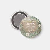 Rustic Wood & Eucalyptus Mr & Mrs Christmas Magneet (Voorkant / Achterkant)