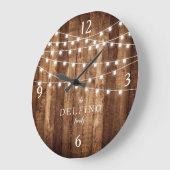 Rustic Wood Fairy Lights Farmhouse Kitchen Custom Grote Klok (Hoek)