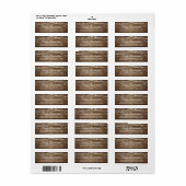 Rustic Wood Fairy String Lights Elegant Script Etiket (Full Sheet)