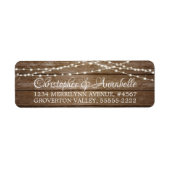 Rustic Wood Fairy String Lights Wedding Etiket (Voorkant)