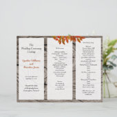 Rustic Wood Fall Wedding Tri-Fold Programme (Staand voorkant)