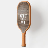 Rustic Wood Familienaam Monogram Pickleball Paddle (Links)
