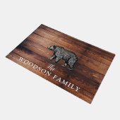 Rustic Wood Familienaam Walk Beer Doormat Deurmat (Schuin)