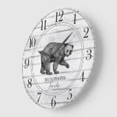 Rustic Wood Familienaam Walting Beer Grote klok (Hoek)