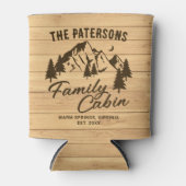 Rustic Wood Family Cabin Name Year Blikjeskoeler (Voorkant)