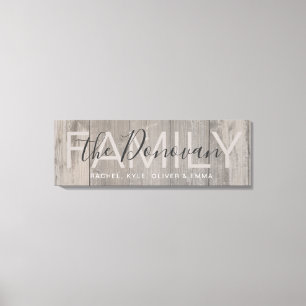 Rustic Wood Family Canvas Afdruk