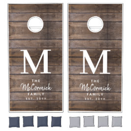 Rustic Wood Family Monogram Naam vastgesteld Jaar