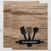 Rustic Wood Family Recipe Cookbook Divider (Voorkant / Achterkant)