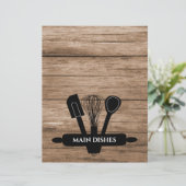 Rustic Wood Family Recipe Cookbook Divider (Staand voorkant)