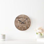 Rustic Wood Farmhouse Kitchen Personalized Ronde Klok (Huis)