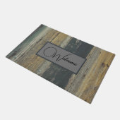 "Rustic Wood Farmhouse Personalized Deurmat (Schuin)