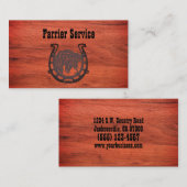Rustic Wood Farrier Hoefijzer Service Visitekaartje (Voorkant / Achterkant)
