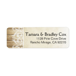 Rustic Wood Filigree blonde wit Etiket