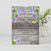 Rustic Wood Fleurs sauvages Invitation de douche n (Debout devant)