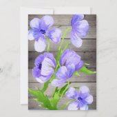 Rustic Wood Fleurs sauvages Invitation de douche n (Dos)