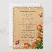 Rustic Wood Floral Butterfly Wedding Kaart (Voorkant)
