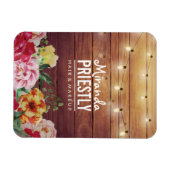 Rustic Wood Floral Chic String Lights Makeup Salon Magneet (Horizontaal)