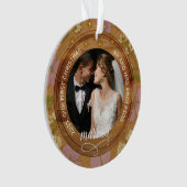Rustic Wood Floral Couples First Christmas married (devant)