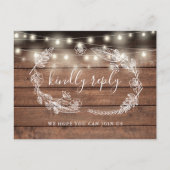 Rustic Wood Floral Demande de Chanson Carte RSVP (Devant)