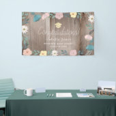 Rustic Wood Floral Garden Afstuderen Spandoek (Beurs)