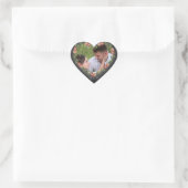 Rustic Wood Floral Heart Photo Heart Hart Sticker (Tas)