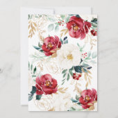 Rustic Wood Floral Jolly Merry kerst Kaart (Achterkant)