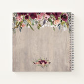 Rustic Wood Floral Lights Mariage Livre d'invité (Dos)