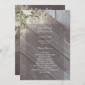 Rustic Wood Floral Mariage Cérémonie Programme V4 (Devant / Derrière)