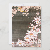 Rustic Wood & Floral Mason Jar Wedding Invitation Kaart (Achterkant)