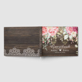 Rustic Wood Floral String-lampjes Weddenschap Gastenboek (Volledig)