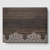 Rustic Wood Floral String-lampjes Weddenschap Gastenboek (Achterkant)