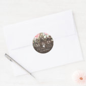 Rustic Wood Floral String-lichten Bindend Dank u Ronde Sticker (Envelop)