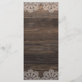 Rustic Wood Floral String light Wedding Menu (Achterkant)