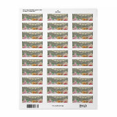 Rustic Wood Floral String Lights Wedding Address Etiket (Full Sheet)
