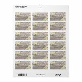 Rustic Wood Floral String Lights Wedding Address Etiket (Full Sheet)