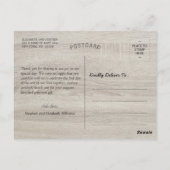 Rustic Wood Floral String Lights Wedding Dank u Briefkaart (Achterkant)