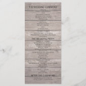 Rustic Wood Floral String Lights Wedding Programme Programma (Achterkant)