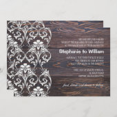 Rustic Wood Floral Wedding Invitation Kaart (Voorkant / Achterkant)