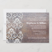 Rustic Wood Floral Wedding Invitation Kaart (Voorkant)