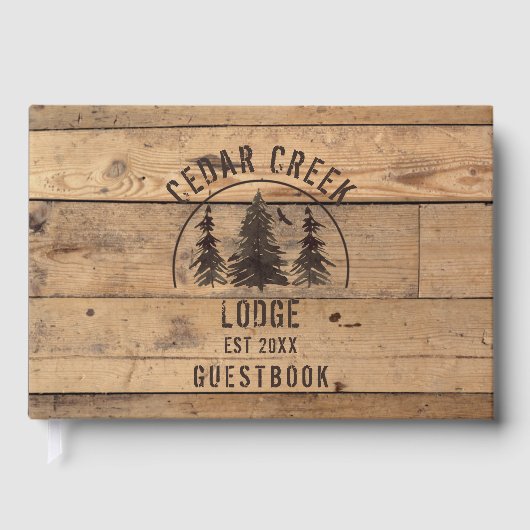 Rustic Wood Forest Trees Personalized Gastenboek (Voorkant)
