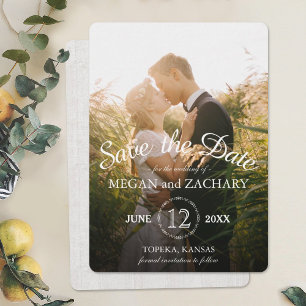 Rustic Wood Foto Aangepast huwelijk sparen de datu Save The Date
