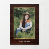 Rustic Wood Foto Afstuderen Aankondiging (Cover)