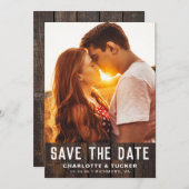 Rustic Wood Foto slaat de datum op (Voorkant / Achterkant)