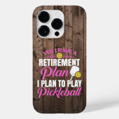 Rustic Wood Funny Pink Pickleball Case-Mate iPhone Case (Achterkant)