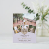 Rustic Wood gegraveerd Heart PHOTO COLLAGE Invitat (Staand voorkant)