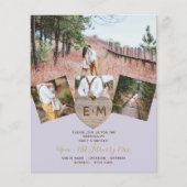 Rustic Wood gegraveerd Heart PHOTO COLLAGE Invitat (Voorkant)