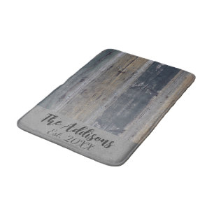 Rustic Wood Gepersonaliseerd Familienaam Badmat